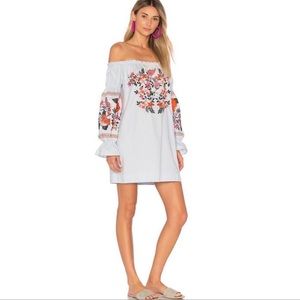 Free people fluer du jour embroidered off shoulder dress